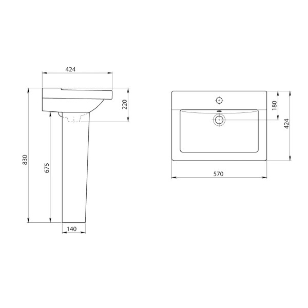 Пьедестал для раковины Santeri Орион 675x140 (1.3600.8.S00.00B.0)