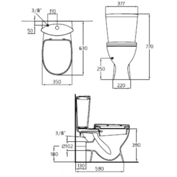 Унитаз-компакт Ideal Standard Oceane Junior 770x355x630 (W904401)