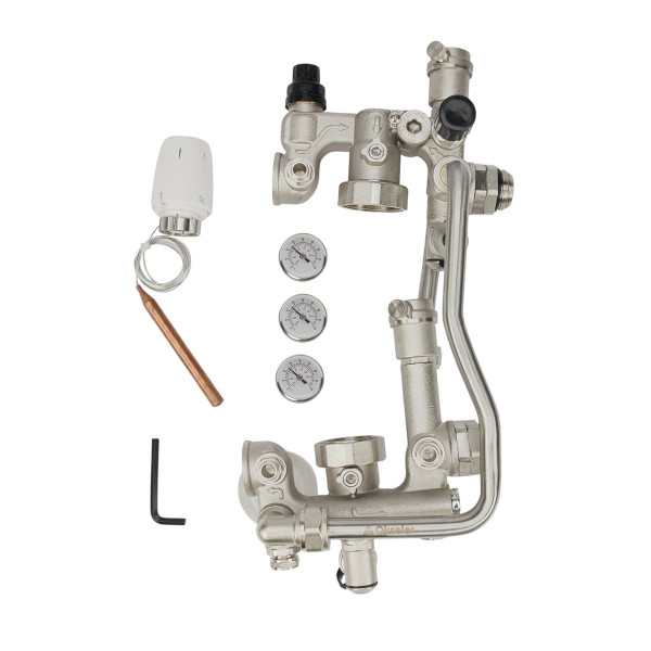 Модуль подмешивающий Okseler с термостатом 20-60°С, байпасом и перепускным клапаном, без насоса 180 мм (Oks00737) Модуль подмешивающий Okseler с термостатом 20-60°С, байпасом и перепускным клапаном, без насоса 180 мм (Oks00737)