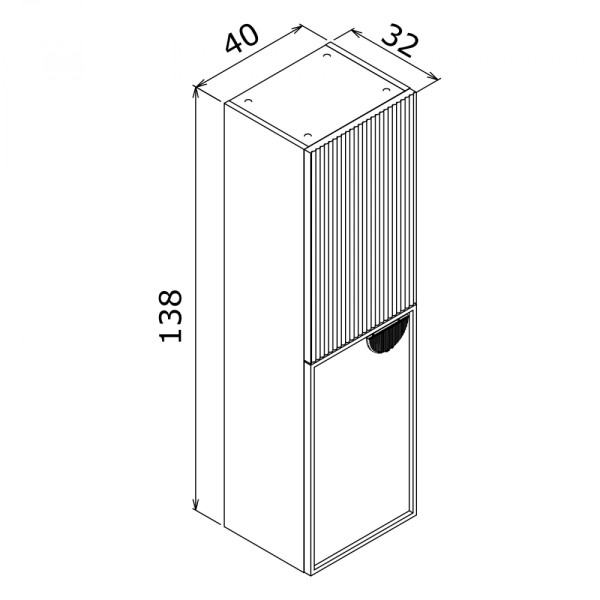 Пенал подвесной Orka Molino 400x320x1380 розовый матовый (3006298)