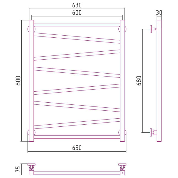 Полотенцесушитель водяной Сунержа Сирокко 800х600 белый (12-0253-8060) Полотенцесушитель водяной Сунержа Сирокко 800х600 белый (12-0253-8060)