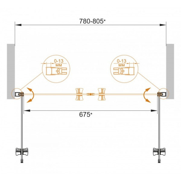 Душевая дверь Cezares Eco 80x190 стекло прозрачное (ECO-B-2-80-C-Cr)