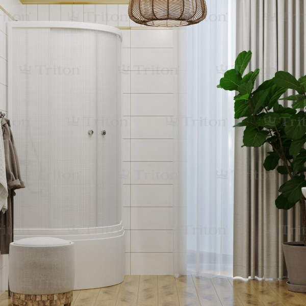 Душевой уголок Triton 90*90 Б стекло лён, профиль белый (DK230_1) Душевой уголок Triton 90*90 Б стекло лён, профиль белый (DK230_1)