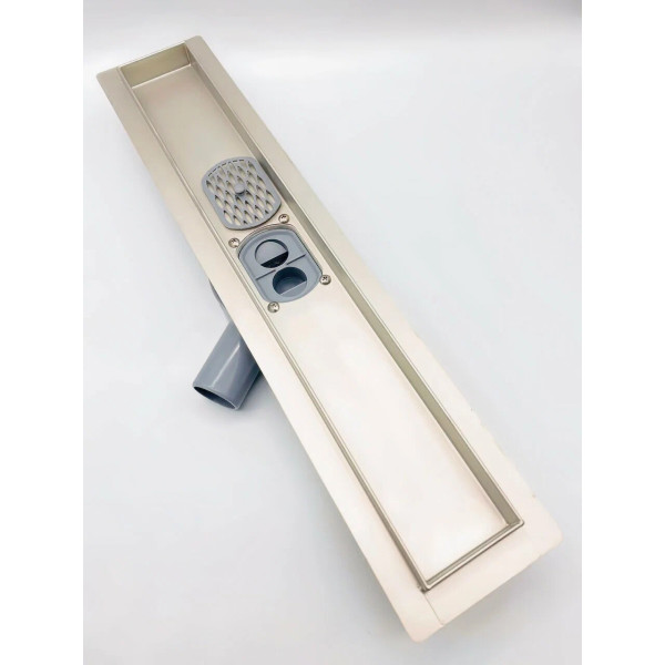 Лоток душевой 800 мм. под плитку поворотный 360° с сухим затвором Vieir (нерж. сталь, выпуск 40/50 мм.) (DL80A-360) Лоток душевой 800 мм. под плитку поворотный 360° с сухим затвором Vieir (нерж. сталь, выпуск 40/50 мм.) (DL80A-360)