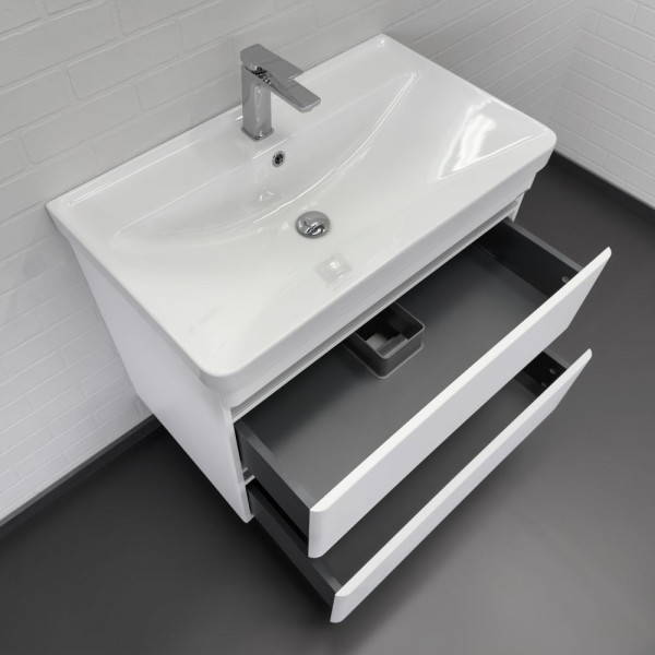 Тумба подвесная Comforty Валдай 810x660x475 белый матовый с раковиной (00-00019071)