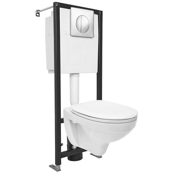 Комплект инсталляция с унитазом Cersanit Black c унитазом Delfi с сиденьем soft-close и кнопкой хром глянцевый (SET-DEL/Black/TPL/Cg-w) Комплект инсталляция с унитазом Cersanit Black c унитазом Delfi с сиденьем soft-close и кнопкой хром глянцевый (SET-DEL/Black/TPL/Cg-w)