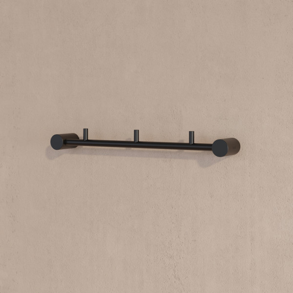 Планка на 3 крючка нержавеющая сталь Petite черный матовый Iddis (PETBLS3i41PETBLP0i47)