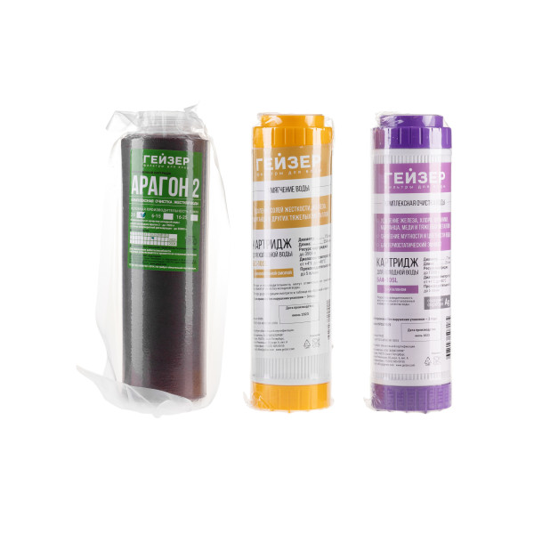 Комплект сменных картриджей К-4 для Гейзер Классик (для комплексной очистки воды) (50084) Комплект сменных картриджей К-4 для Гейзер Классик (для комплексной очистки воды) (50084)