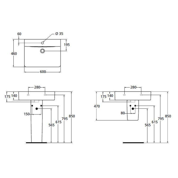 Раковина подвесная Ideal Standard Connect Cube 600х460х140 (E794501)