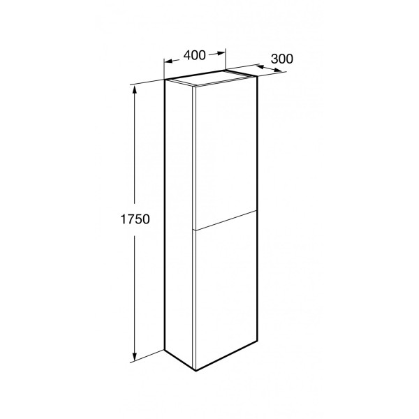 Пенал напольный Roca Ona 400x300x1750 белый матовый (A857635509)