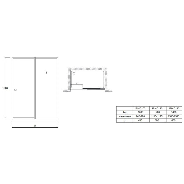 Душевая дверь Jacob Delafon Serenity 100x190 стекло прозрачное, профиль хром (E14C100-GA)