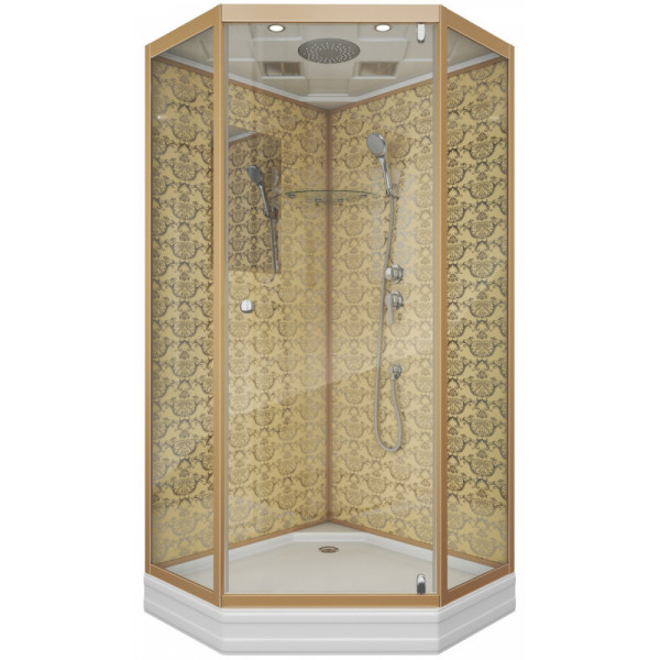 Душевая кабина Luxe 90x90 стекло прозрачное, профиль Золото (NG-7701DG) Душевая кабина Luxe 90x90 стекло прозрачное, профиль Золото (NG-7701DG)