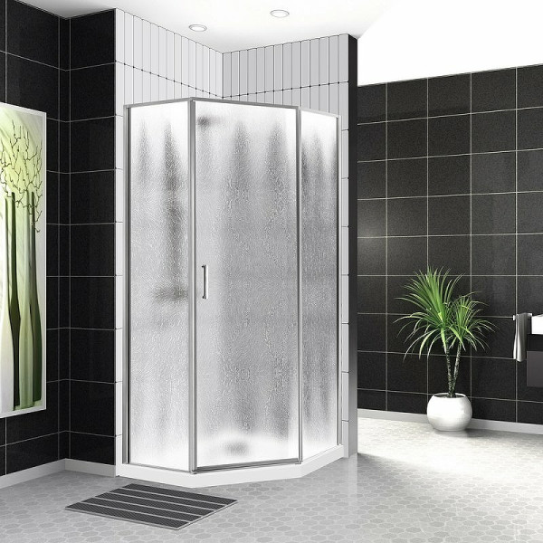 Душевой уголок BelBagno Uno-195 90x90x195 стекло Шиншилла, профиль хром (UNO-195-P-1-90-CH-CR)