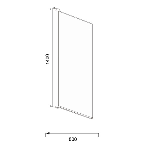 Душевая шторка на ванну Azario Merrit 80х140 стекло прозрачное, профиль серебро (AZ-NF6211-1 800)