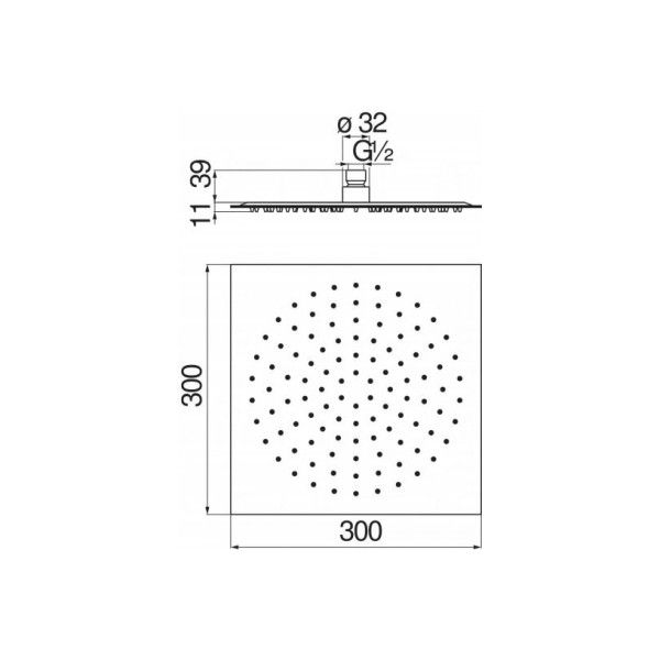 Верхний душ Nobili 30x30 см хром (AD139/118CR)