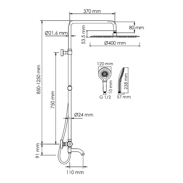 Душевая система WasserKRAFT хром (A188.117.101.087.CH Thermo) Душевая система WasserKRAFT хром (A188.117.101.087.CH Thermo)