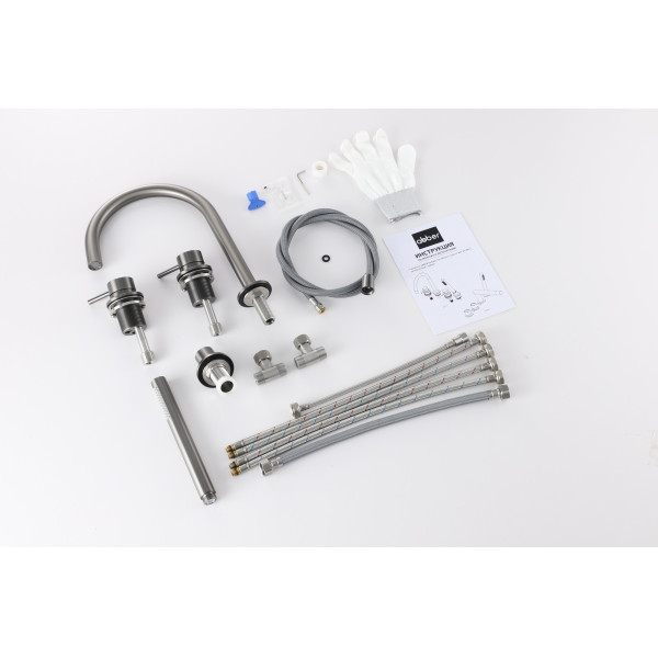 Смеситель на борт ванны Abber Wasser Kreis 316 оружейная сталь брашированная (AF8113BGG) Смеситель на борт ванны Abber Wasser Kreis 316 оружейная сталь брашированная (AF8113BGG)