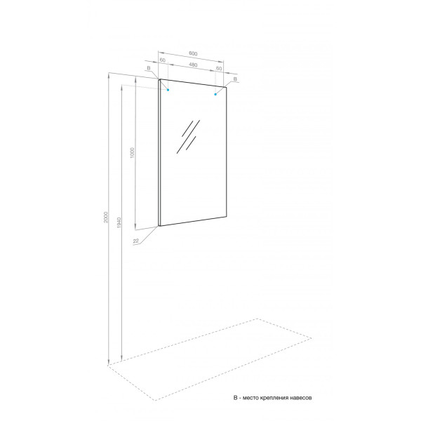 Зеркало Aquaton Альма 600x22x1000 серебристый (1.A287.7.02A.301.0)