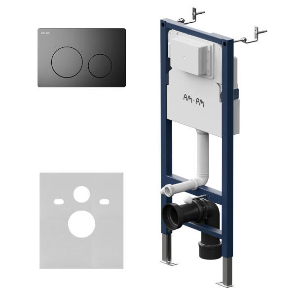 Инсталляция для подвесного унитаза AM.PM PrimeFit с клавишей PrimeFit L матовый черный (I012709.0138)