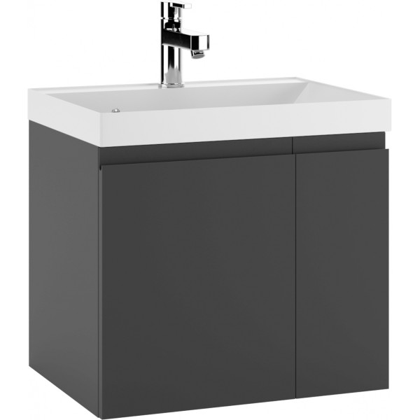 Тумба подвесная под умывальник Bazis 60 Graffo графит матовый без ящика Домино (DGr2406T)