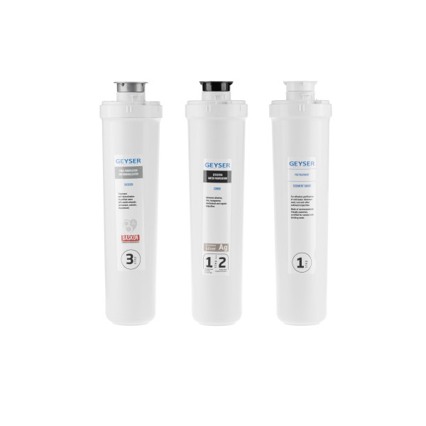 Комплект сменных картриджей для Гейзер Оптима (для мягкой воды) (50123) Комплект сменных картриджей для Гейзер Оптима (для мягкой воды) (50123)
