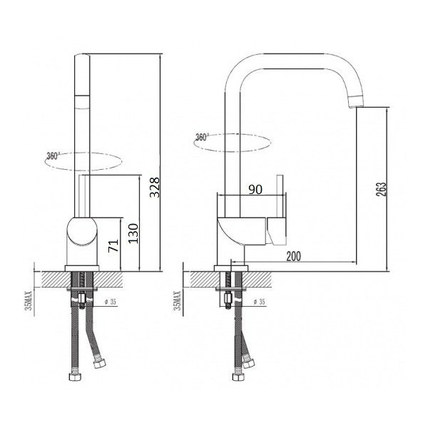 Смеситель для кухни Esko хром (K5) Смеситель для кухни Esko хром (K5)