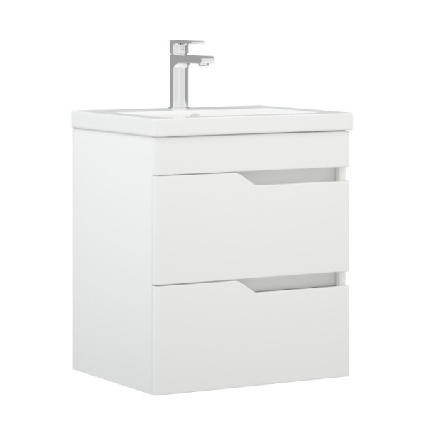 Тумба подвесная Melodia Лотос 50 (Фостер/Como 50) 2 ящика белая (MFR80024WT)