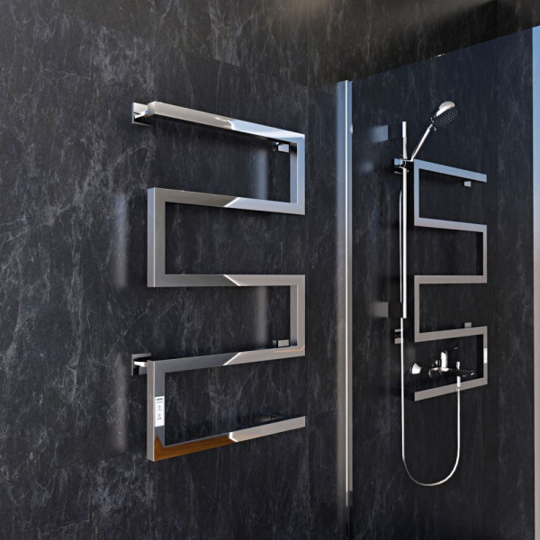 Полотенцесушитель электрический Sparta 800x500 таймер, скрыт.провод справа, Полиров. ( DGS80-50Rt)