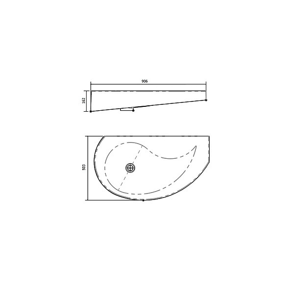 Раковина подвесная BandHours Flores 906х503х162 L (Flr900.21 L)