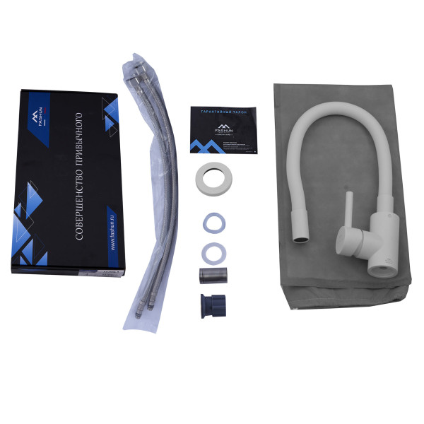 Смеситель для кухни Fashun белый (A54101N-8A)