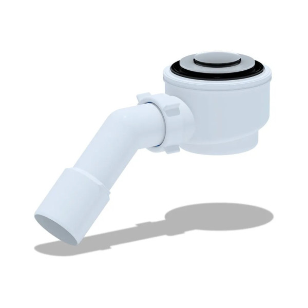 Сифон для душевого поддона АНИ 1 1/2"*50 (h=77 мм.) с переходной трубой 45° 40/50 клик-клак (хром) АНИ пласт (E411CL)