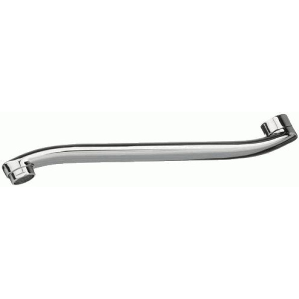 Излив Melodia для смесителя для ванны плоский S-образный с аэратором 30см (MKP20707P)