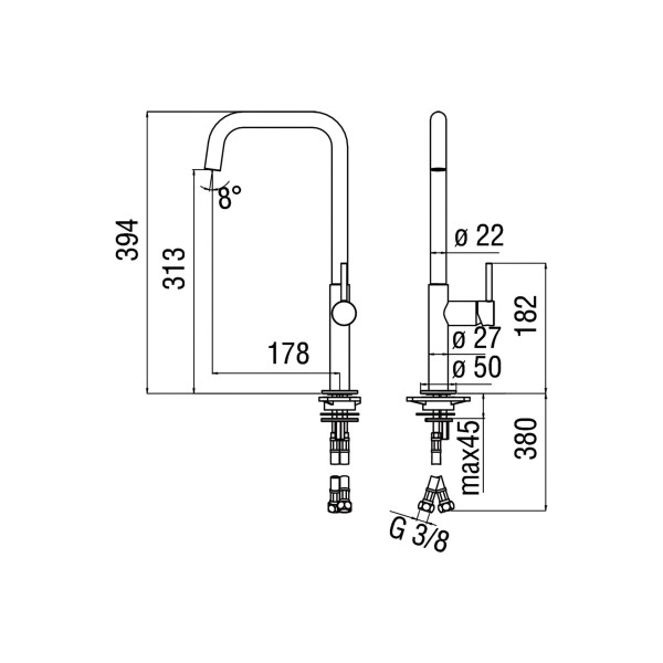 Смеситель для кухни Nobili Acquerelli хром (AQ93113CR) Смеситель для кухни Nobili Acquerelli хром (AQ93113CR)