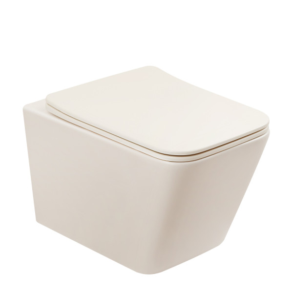 Унитаз повесной Abber Rechteck безободковый светло-бежевый матовый (AC1201MBE)