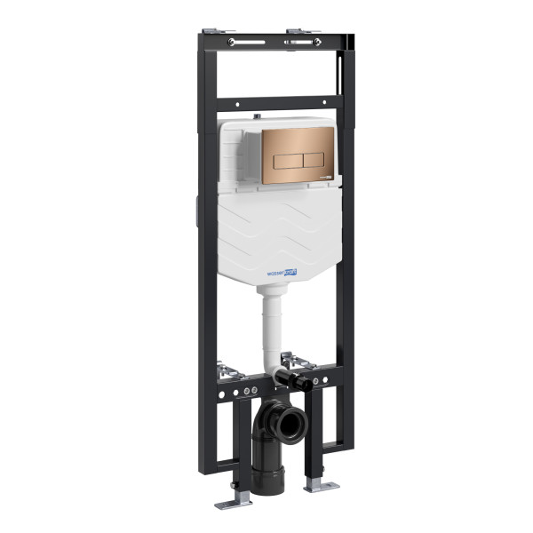 Инсталляция для унитаза WasserKRAFT Dinkel с клавишей смыва золото розовое (58TLT.010.ME.RG03)