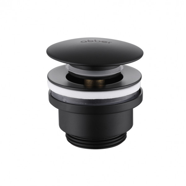 Донный клапан Abber без перелива, клик-клак, черный матовый (AF0011B) Донный клапан Abber без перелива, клик-клак, черный матовый (AF0011B)