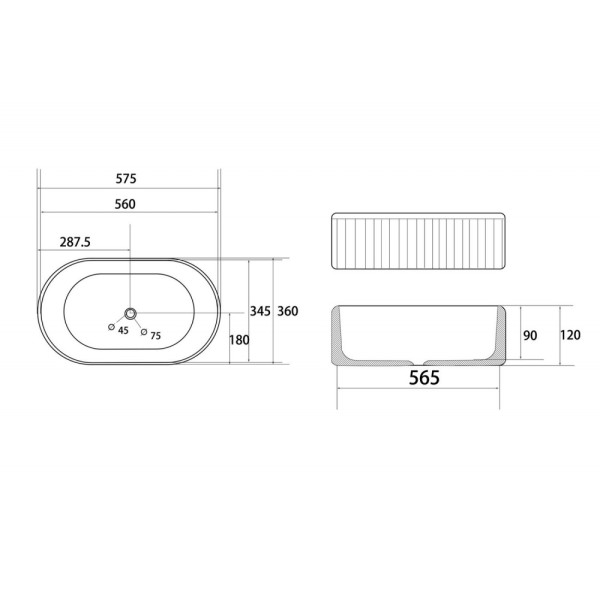 Раковина накладная Bequem (черный матовый)