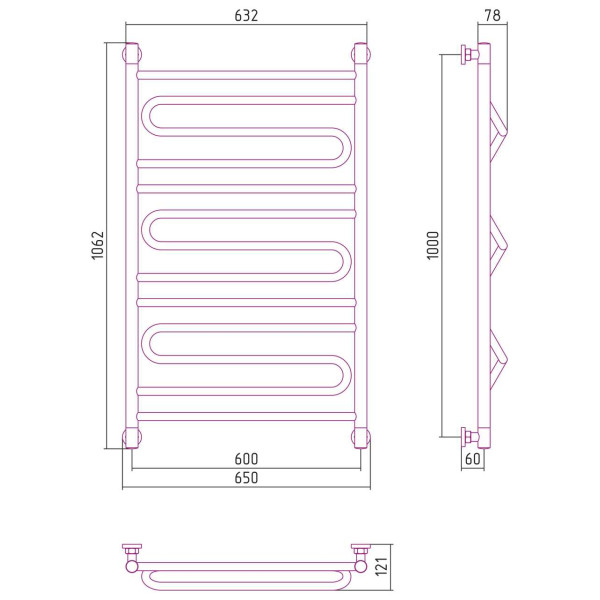 Полотенцесушитель водяной Сунержа Элегия+ 1000х600 золотой (03-0205-1060) Полотенцесушитель водяной Сунержа Элегия+ 1000х600 золотой (03-0205-1060)