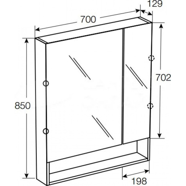 Шкаф зеркальный Roca The Gap Original 700x129x850 терракота (Z.RU93.0.784.1)