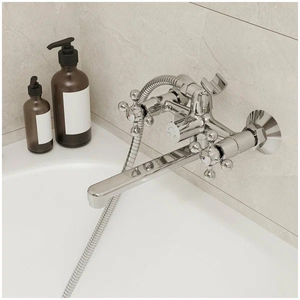 Смеситель для ванны и душа Milardo Duplex с душевым комплектом, хром (DUPSB02M02)