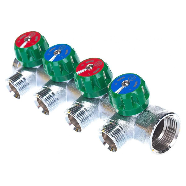 Коллектор 4 отвода регулируемый 1"x3/4"(18)EK Stout (хром) (SMB-6850-013404) Коллектор 4 отвода регулируемый 1"x3/4"(18)EK Stout (хром) (SMB-6850-013404)