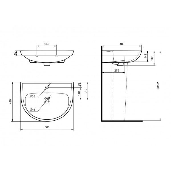 Раковина подвесная Santeri Прайм 66x48x20 белая (1.3117.6.S00.11B.0) Раковина подвесная Santeri Прайм 66x48x20 белая (1.3117.6.S00.11B.0)