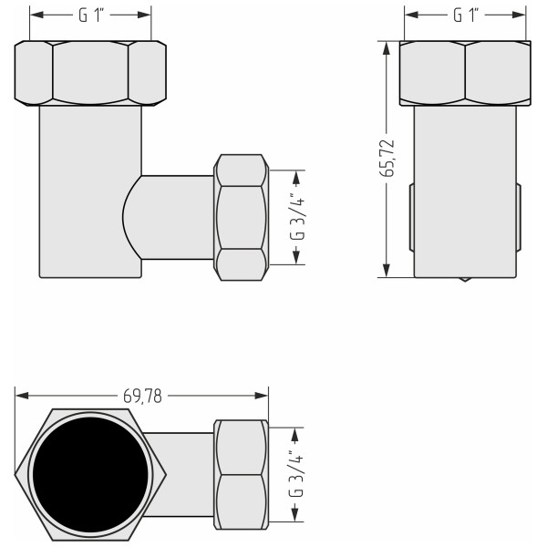 Уголок Стилье 1"x3/4" черный (172001-1034) Уголок Стилье 1"x3/4" черный (172001-1034)