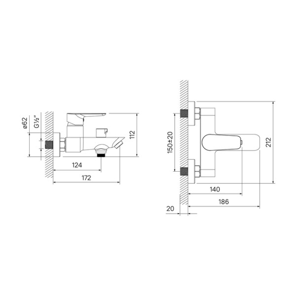 Смеситель для ванны и душа Iddis Cloud (CLOSB02i02WA)