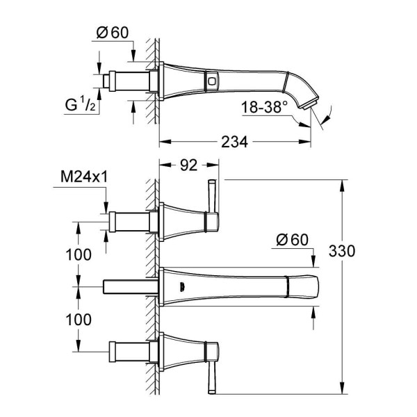 Смеситель для раковины Grohe Grandera (20415000)