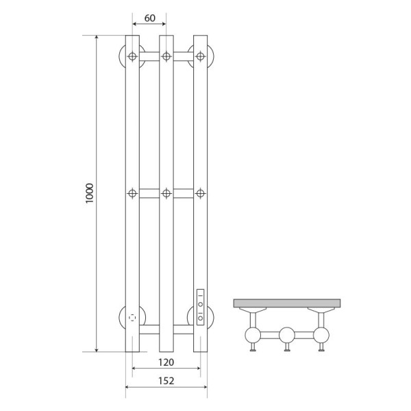 Полотенцесушитель электрический Melodia Blues Electro 1000х150 П3 6 крючков хром (MTRBLE10015) Полотенцесушитель электрический Melodia Blues Electro 1000х150 П3 6 крючков хром (MTRBLE10015)