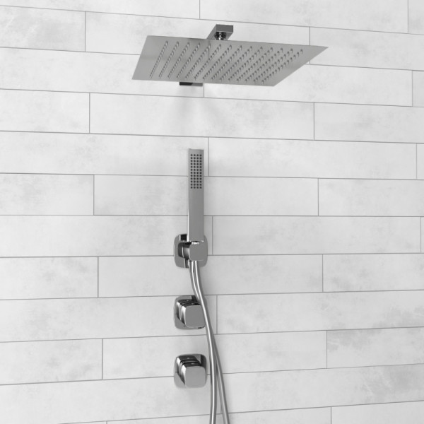 Смеситель для душа встраиваемый с верхней душевой насадкой и лейкой WasserKRAFT хром (A8651.312.090.118.326.087.103)