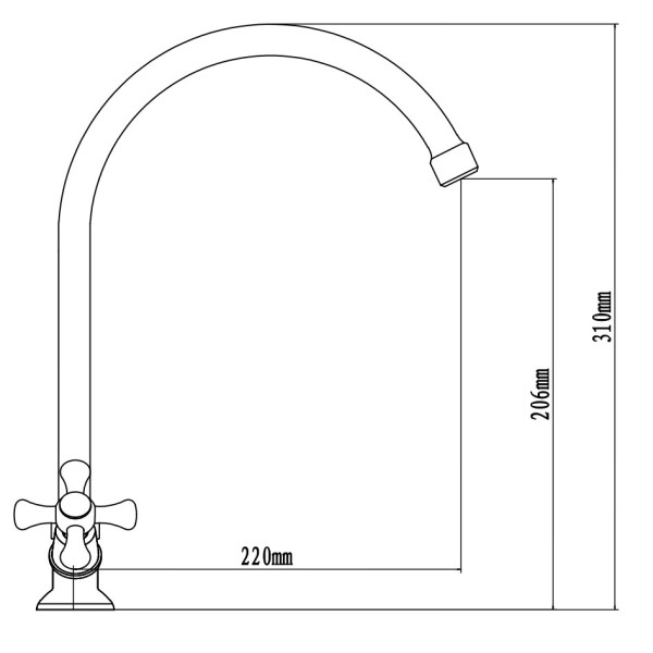 Смеситель для кухни Voda Laguna хром (LGN519) Смеситель для кухни Voda Laguna хром (LGN519)