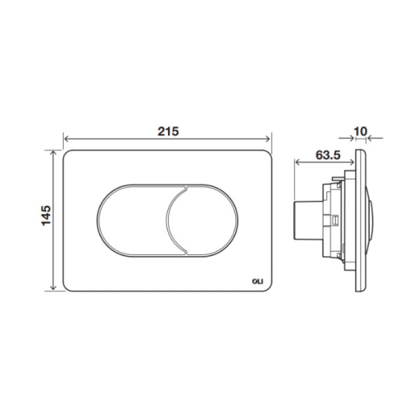 Клавиша смывная Oli Salina II хром матовый (890417)