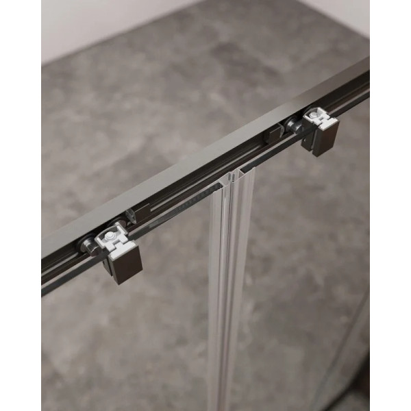 Душевой уголок Cezares Molveno 170x90x195 стекло прозрачное, профиль оружейная сталь (MOLVENO-AH-2/2-170/90-C-GM-IV)